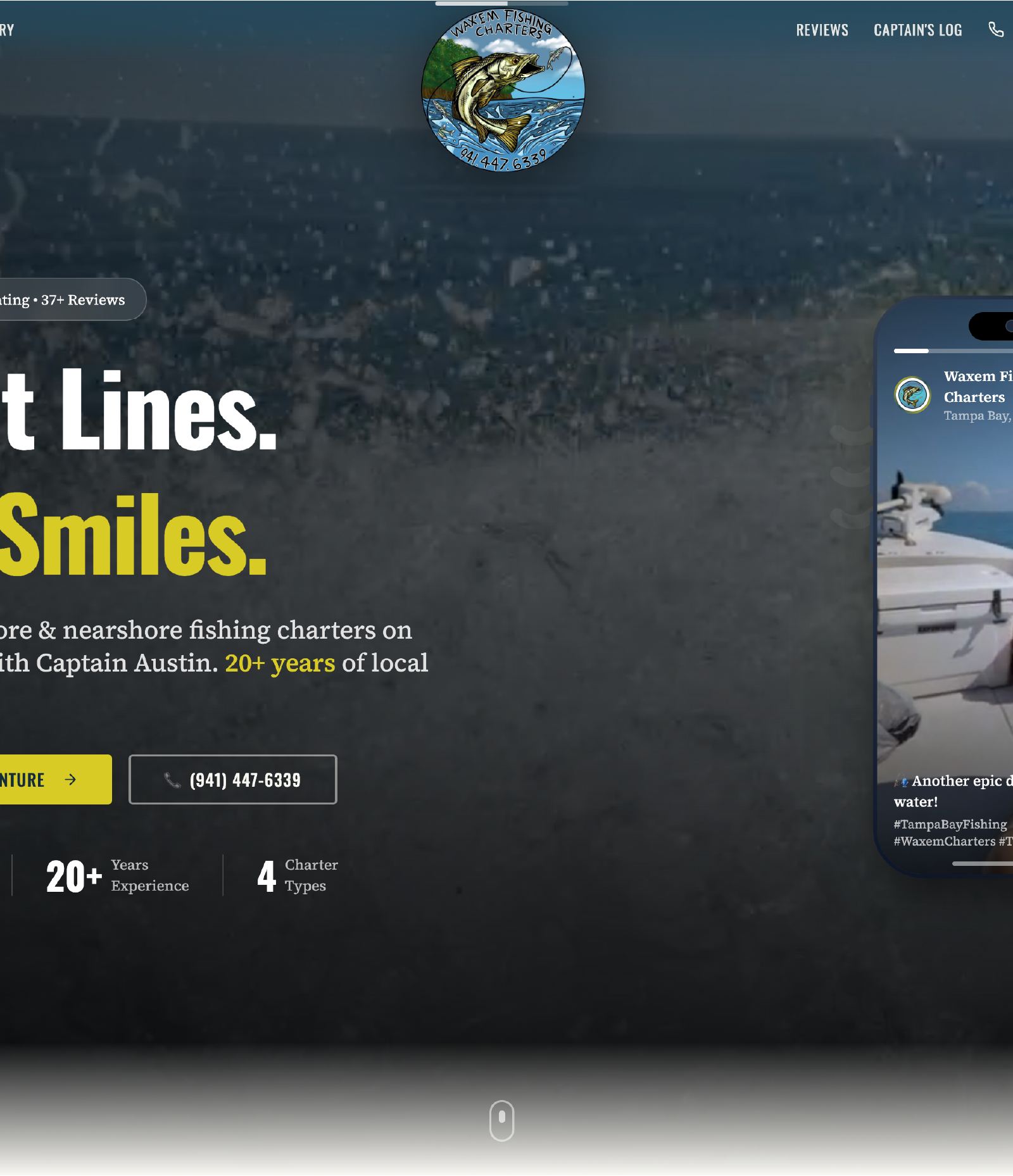 Wax' Em Fishing Charters — Design, Develop & Custom Backend for Wax'em Fishing Charters