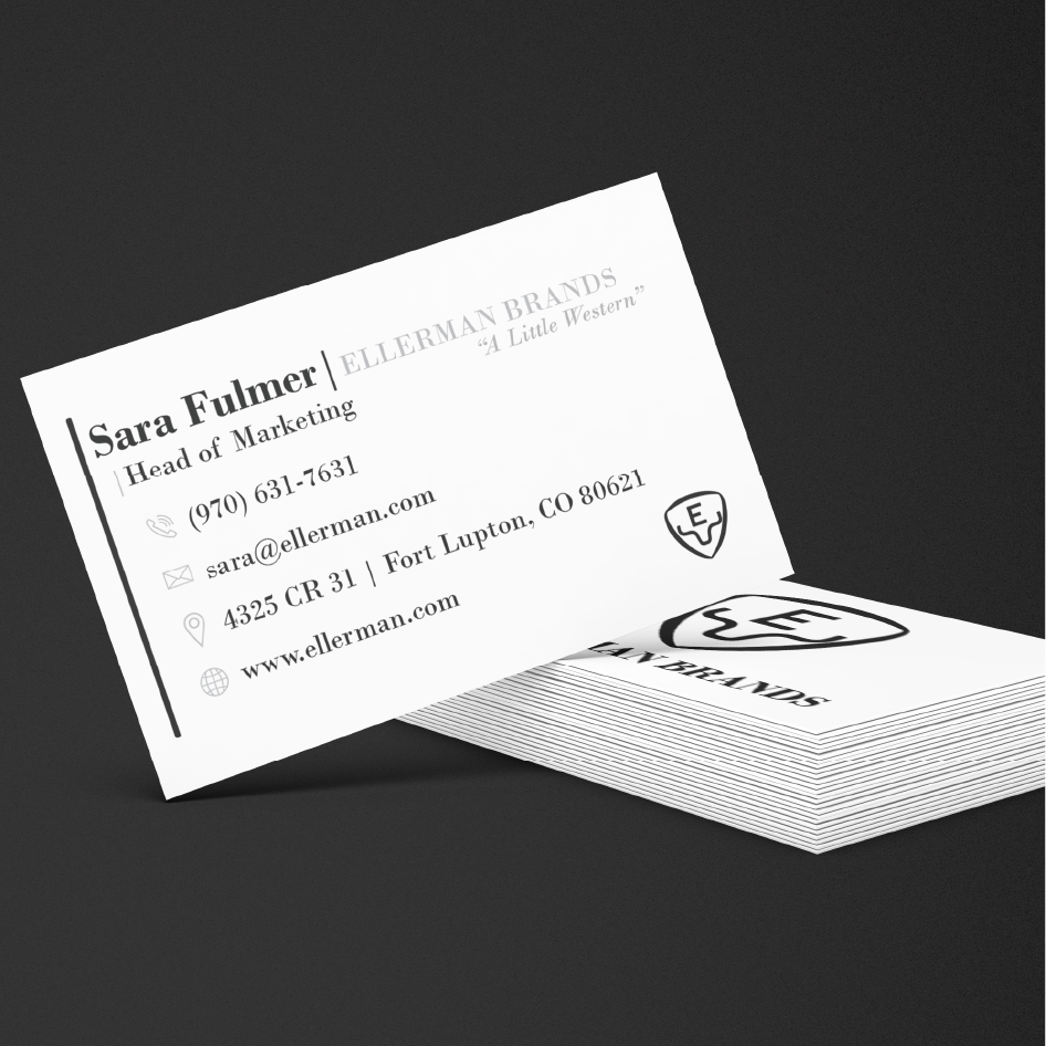 Ellerman Brands business card design presentation